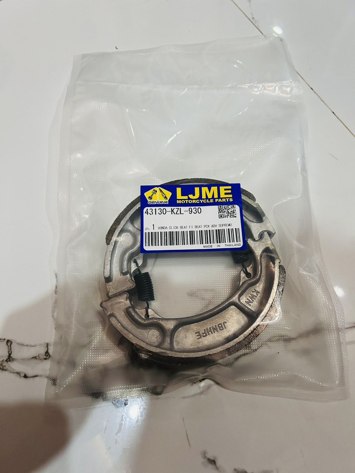 LJME BRAKE SHOE FOR HONDA CLICK V1 V2 V3 / BEAT FI / BEAT / PCX / ADV ...