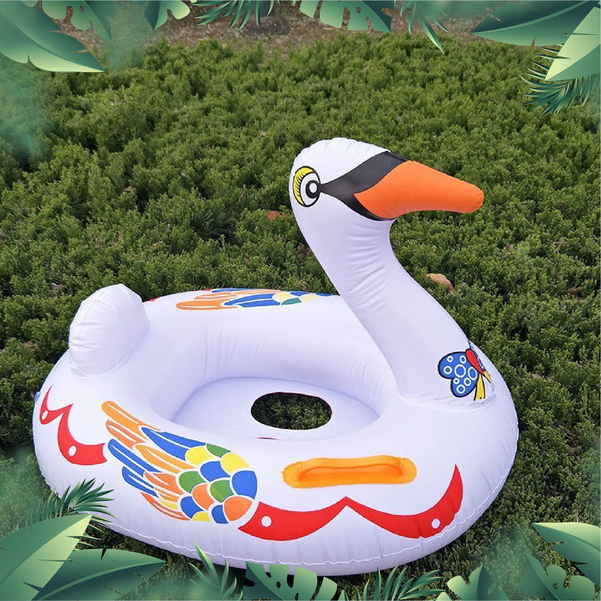 Inflatable Summer Swan Bird Floater With Handle For Kids | Shopee ...
