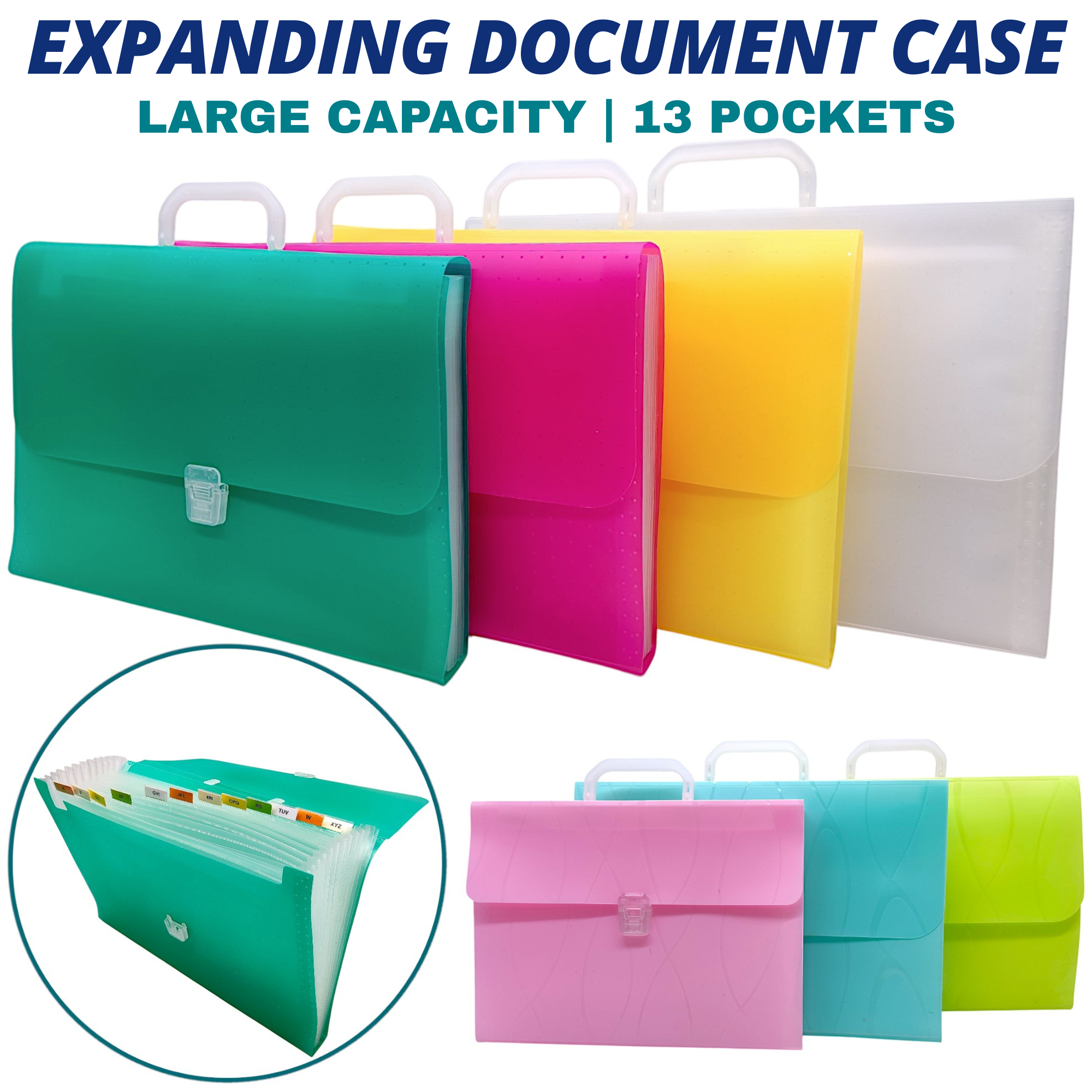 13 Layers FC/A4 Expanding Envelope Folder Portable Elegant Large ...
