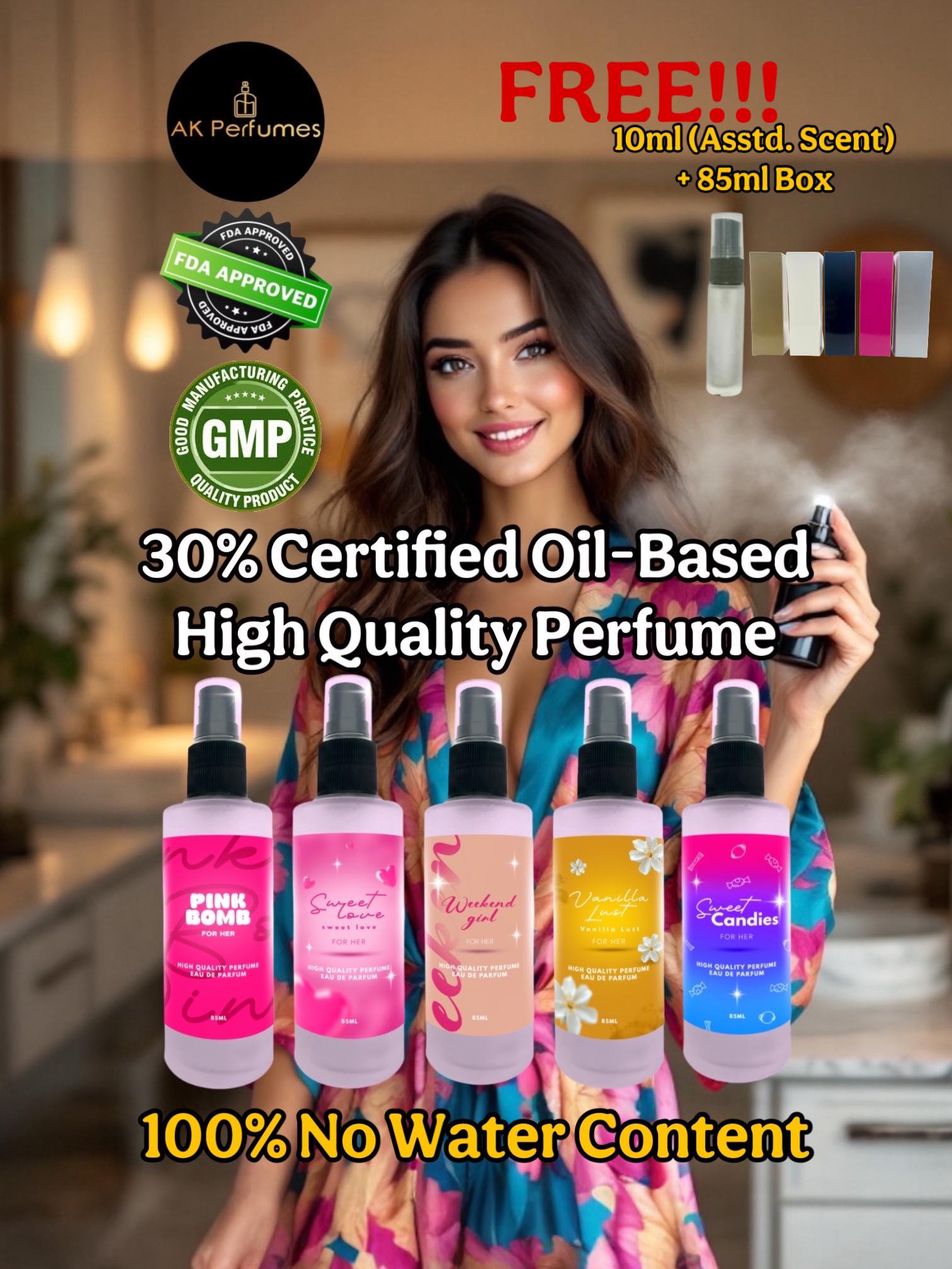 FDA APPROVED Men & Women 85ml CERTIFIED 30% Oil-Based Perfume + FREE ...