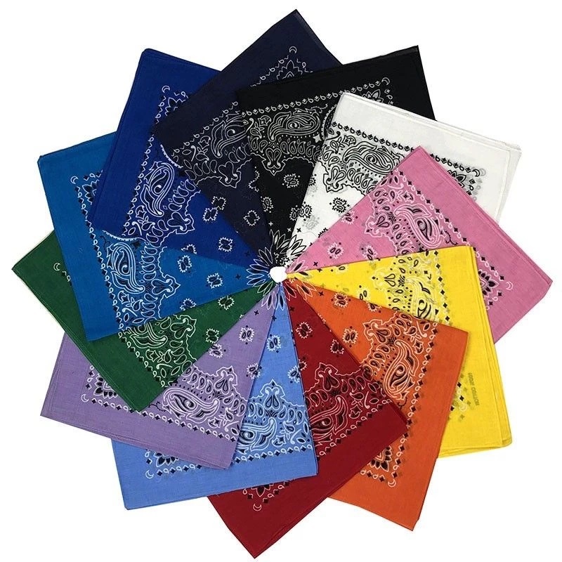 UENXRXE 4 stuks bandana's, paisley, hiphop bandana, klassieke bandana, heren E dames, 55 x 55 cm, haarband, bandana, verweerde zakdoek, kleurrijk, hoofdband, zakdoek, sjaal, haarband (4 kleuren), a, M