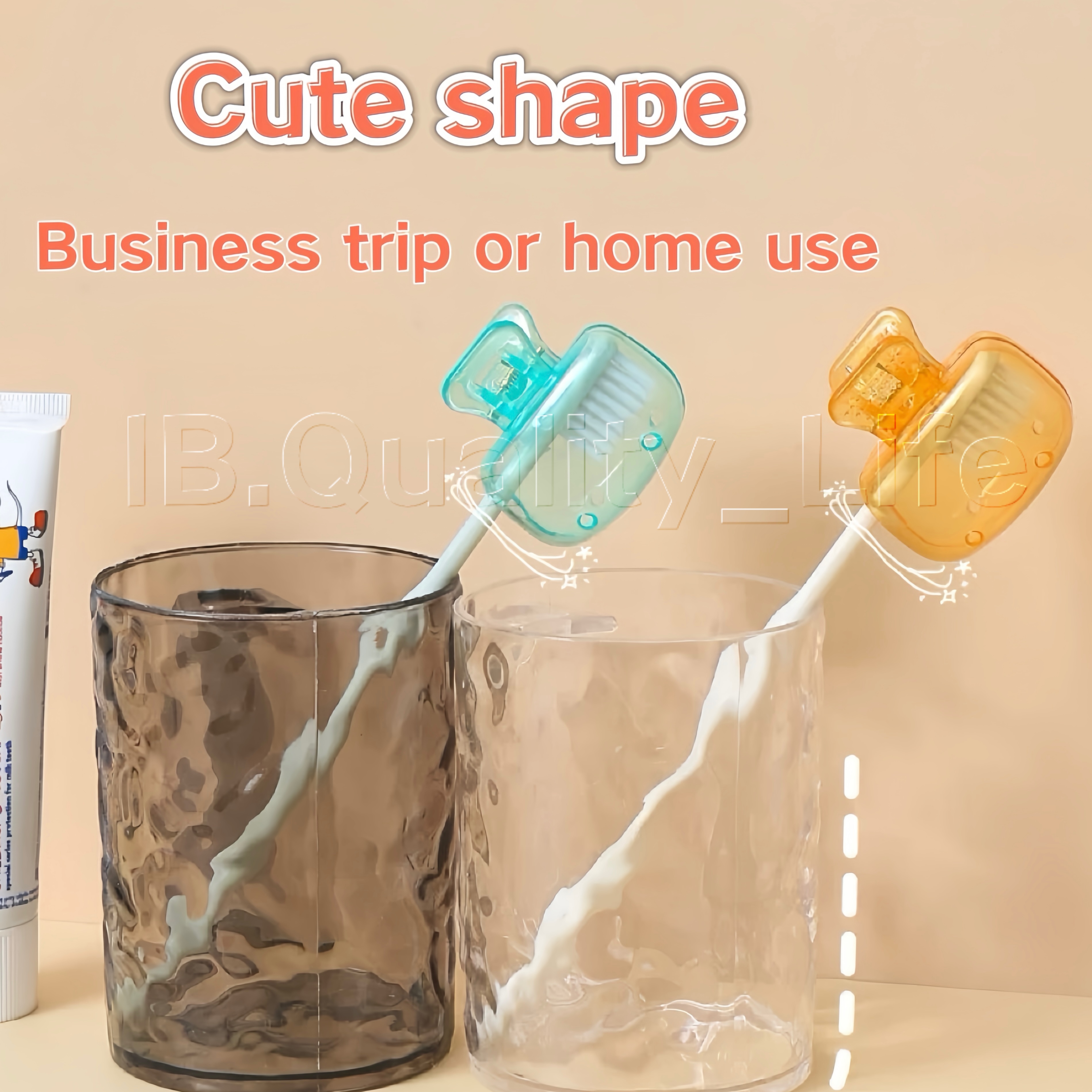 IB Toothbrush Head Cover Clips Travel Plastic Dustproof Head Germproof ...