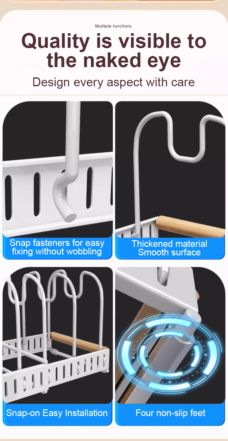 SOFTHOME 7/10 Brackets Dishes Organizer Adjustable Width Kitchen Rack ...