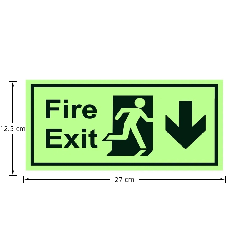 Fire Exit Sign Luminous / Glow in the Dark Cut Out Sticker in Sintra ...