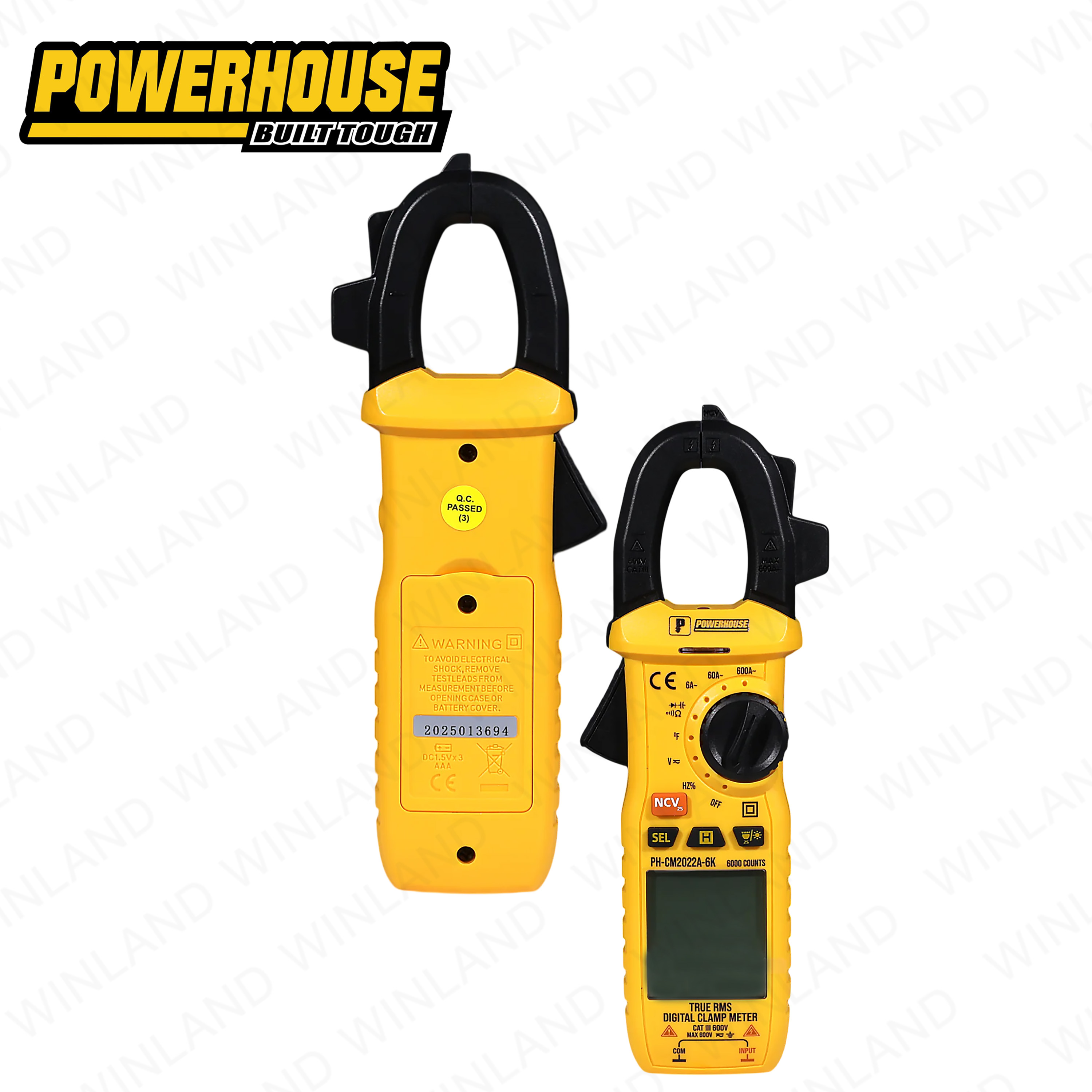 Powerhouse by Winland TRUR RMS 6000counts DC/AC Digital Clamp Meter ...