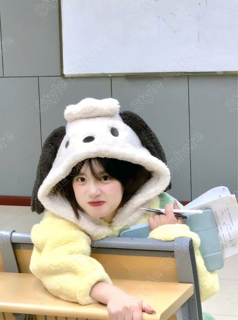 Women Pajamas Nightgown Coral Winter Animal Cartoon Cute Pochacco ...