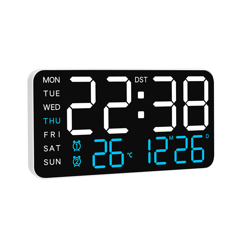 6617 Large Digital Wall Clock Temp Date Week Display USB Table Clock ...