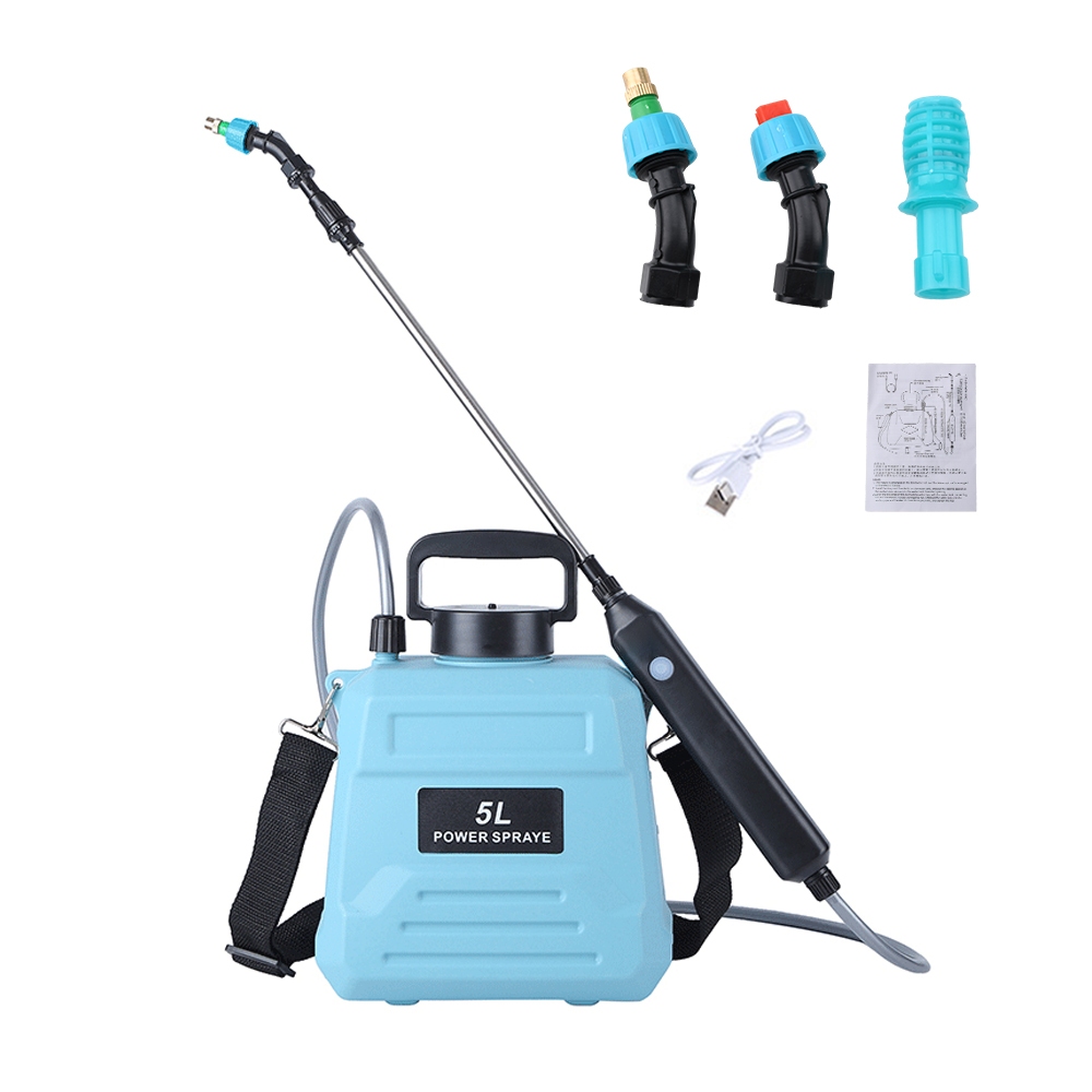 2400mAh 3/5M Auto Electric Water Sprayer Pressure Gun With Tube Nozzle ...