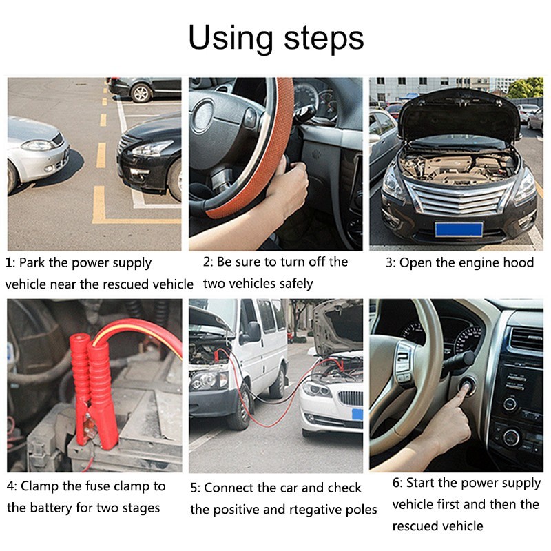 2000A/4M Emergency Fire Line Copper Wire Universal Car Battery Line Car ...