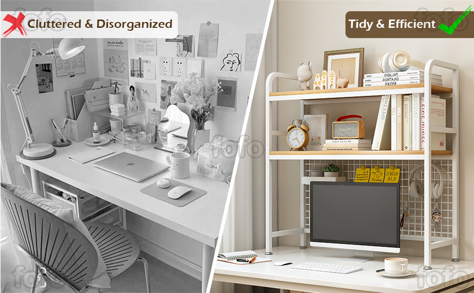 Spot/Book Rack Organizer Desk Organizer Rack Computer Desk 2 Layer ...