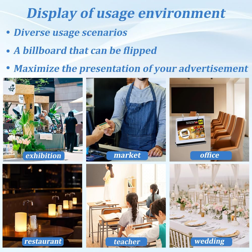 Acrylic A4 A5 Menu Display Stand Flip Holder Multi Page Shop Promos ...