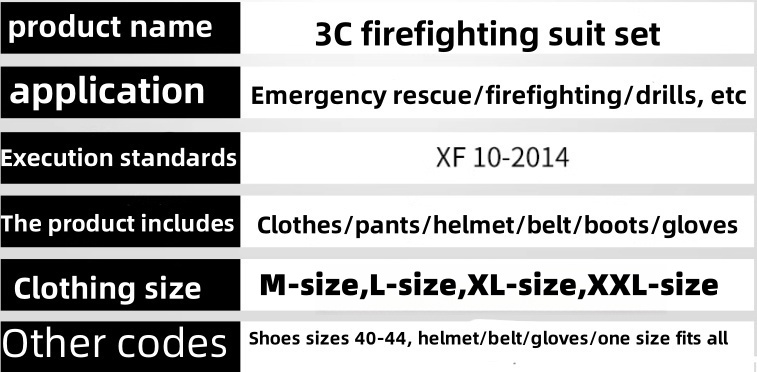 02 Five-piece Firefighting Suit Firefighter Emergency Rescue Suit ...