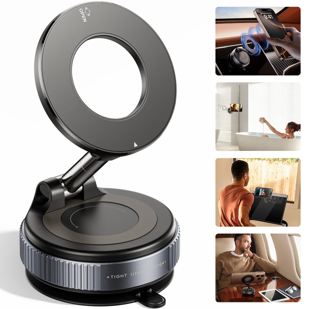 NIYEVN Suction Cup Phone Mount, Magnetic Phone Holder For Car, 360