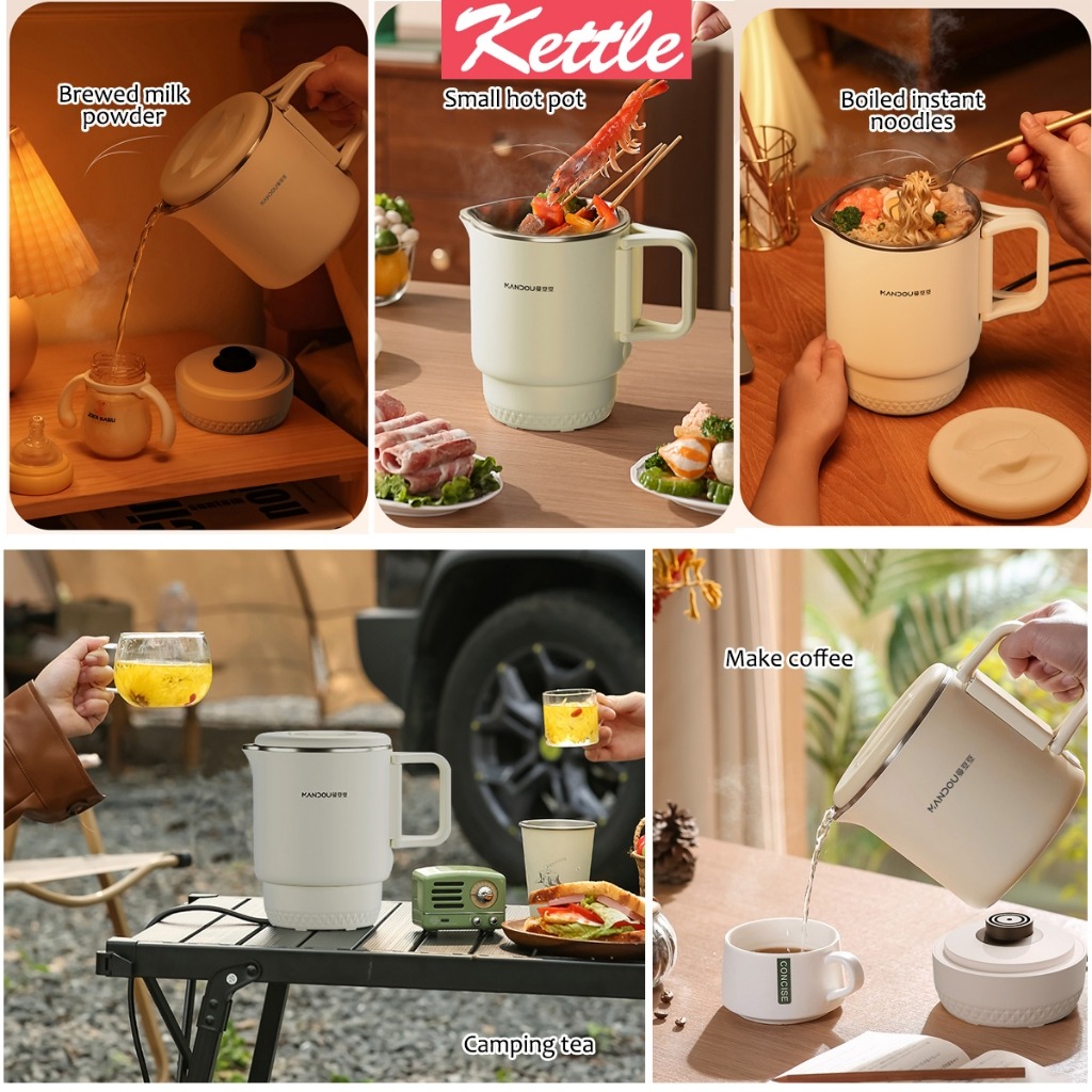 800ml Folding 304 Stainless Electric Kettle Small Heater Portable Mini ...