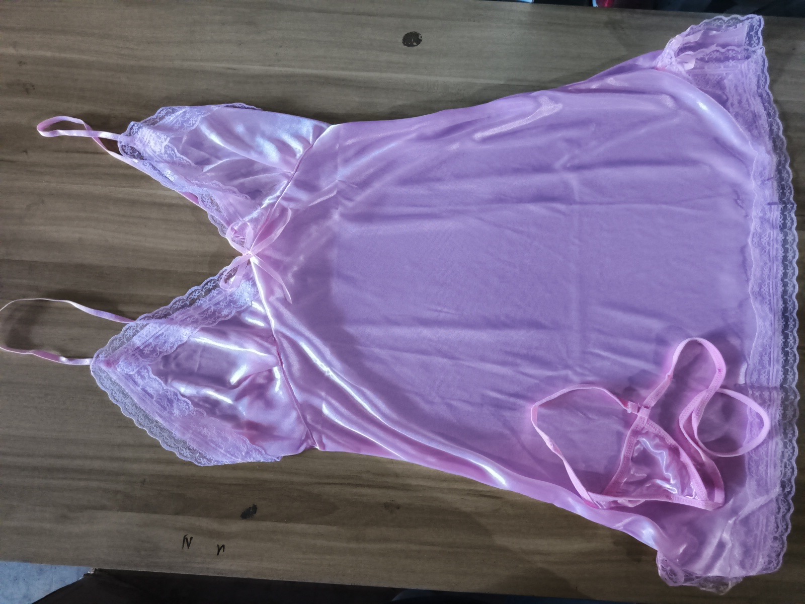 COD Satin Lace Sling Sleepwear Silk Dress Nightdress Nightgown Women ...