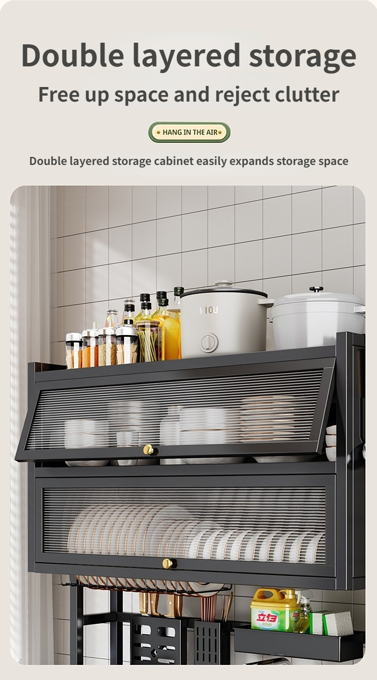 Kitchen Carbon Steel Double-layer Sink Storage Rack Multifunctional ...