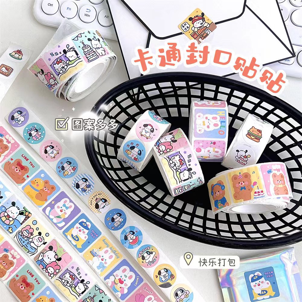500Pcs/Roll sanrio Shaped Seal Labels Package Label Sticker various ...