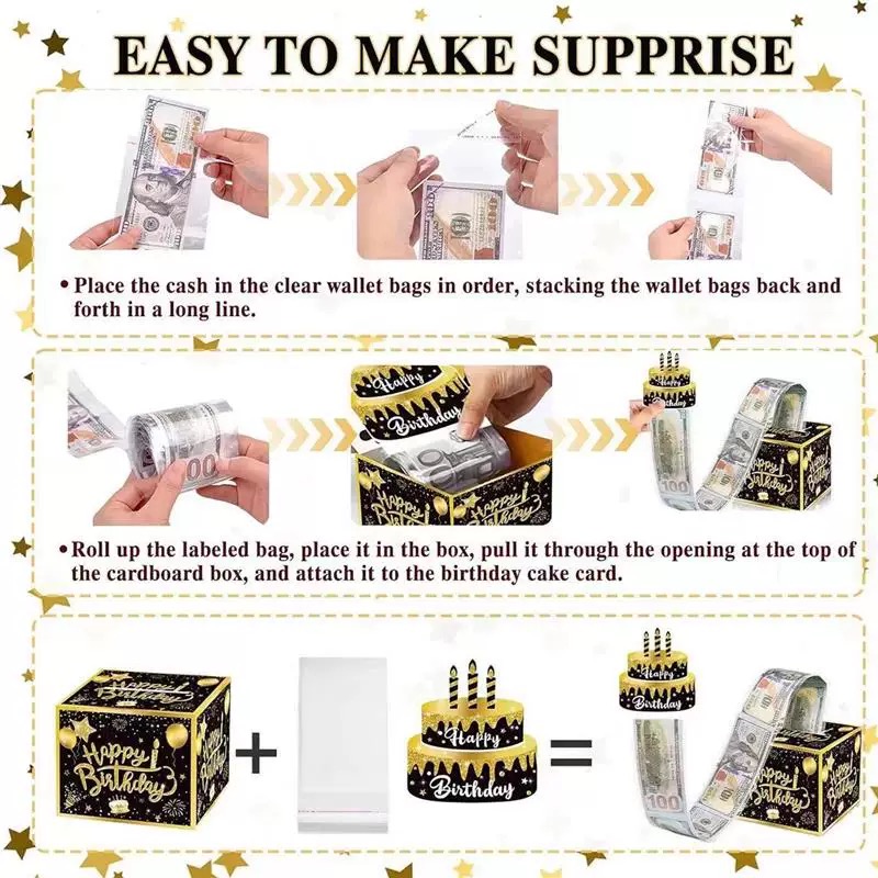 Birthday Cash Pull Gift Box Money Pulling Box Surprise For Graduation ...