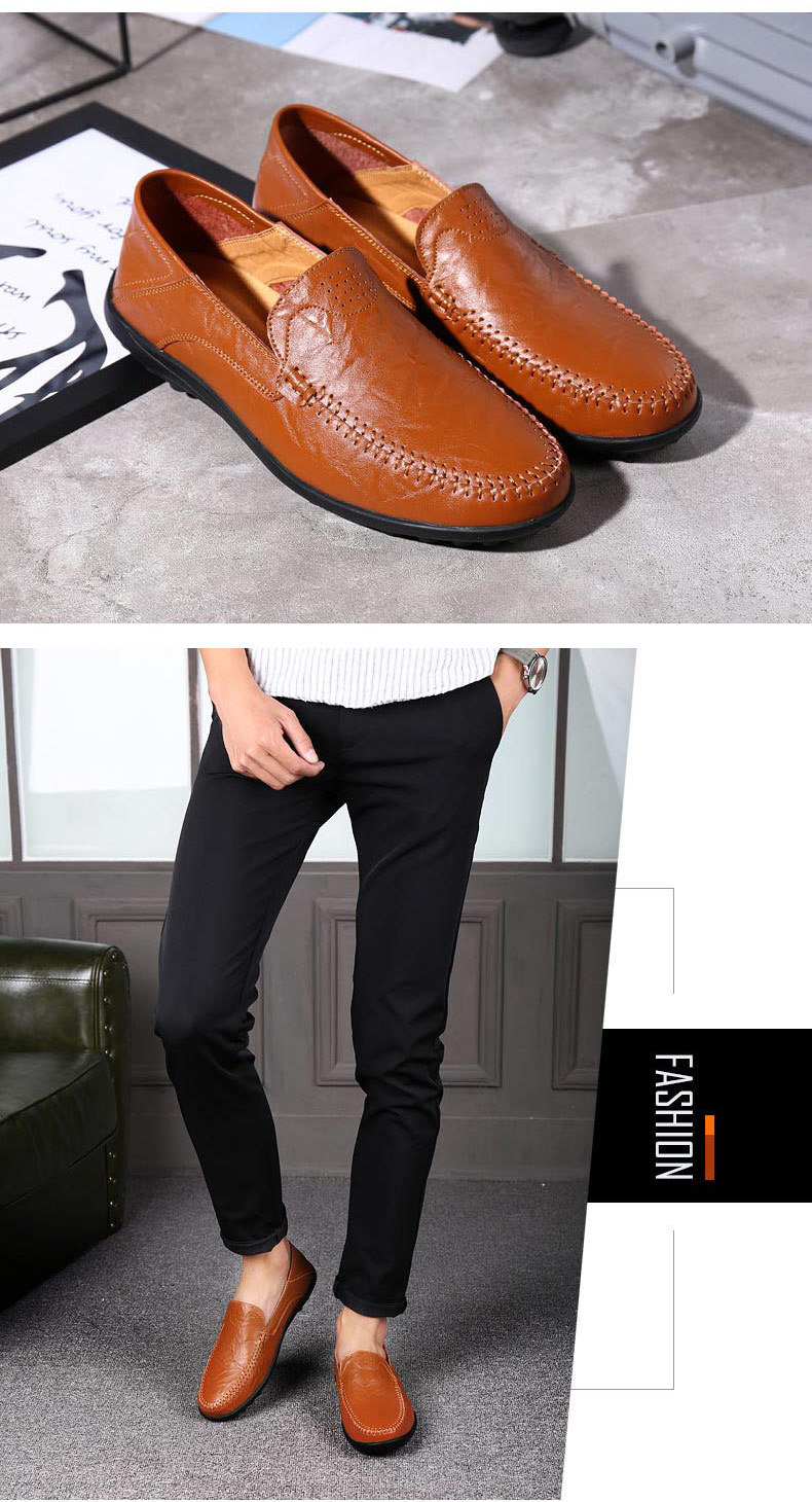 saferido Men Leather Shoes Fashion Luxury Wedding Shoes Mens Loafers Moccasins Driving Walking Shoes for Men Party Classic Buckle Busines main image 0