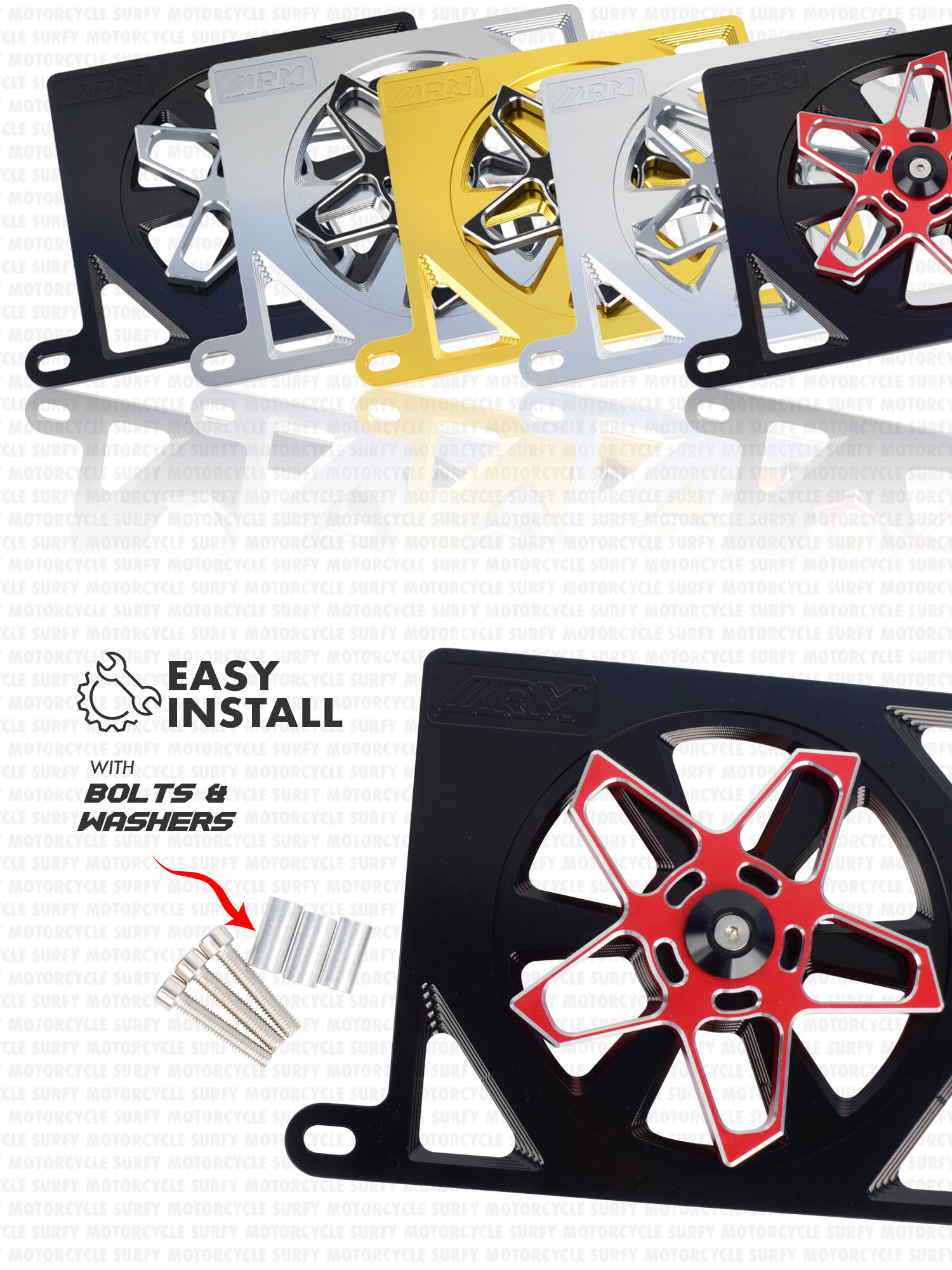 ARM Premium Pentagram Spinner Radiator Cover V4 Full Alloy CNC For Nmax ...