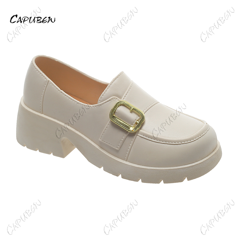 Capubew Shoes For Women Black Thick bottom SHoes Casual Students Wild ...
