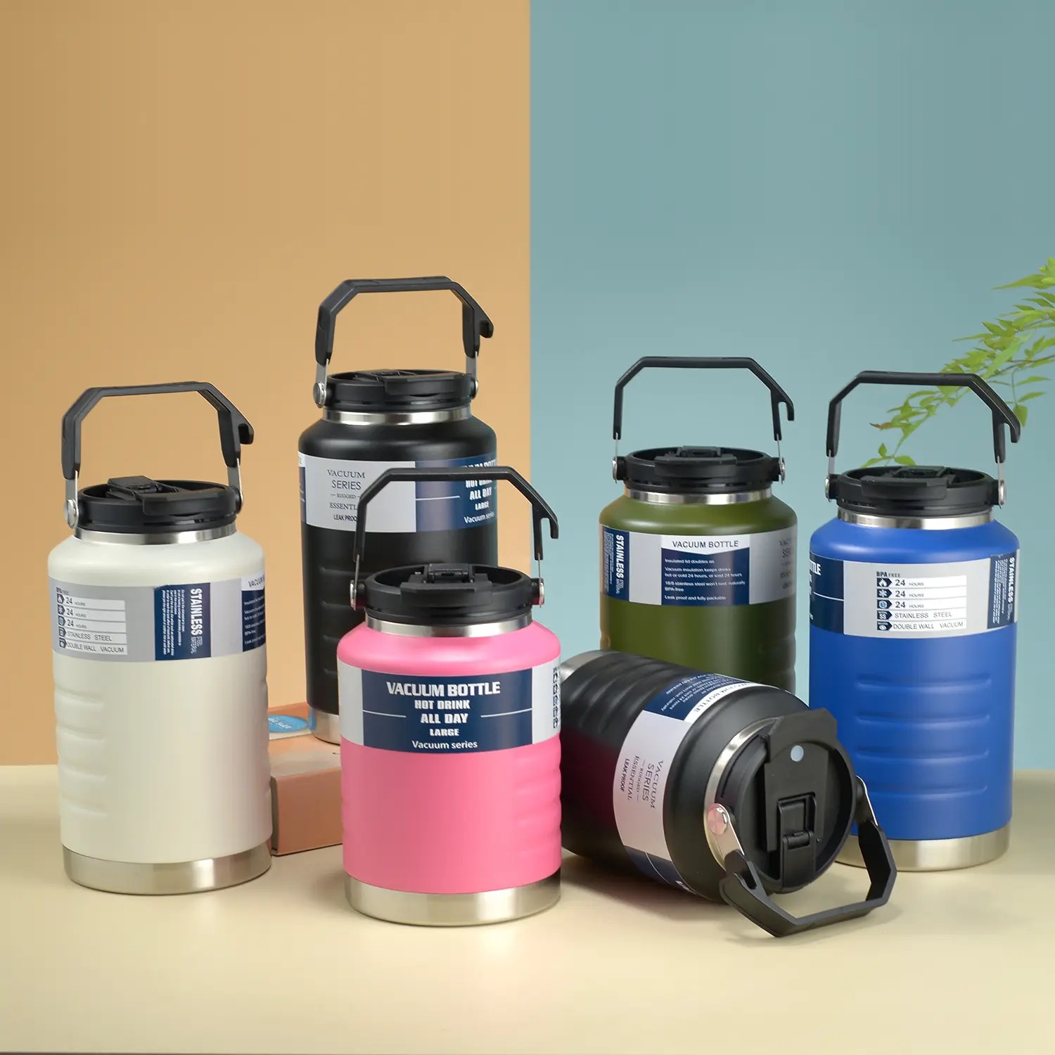 2L Insulated Vacuum Tumbler Stainless Steel Thermos Water Bottle With ...