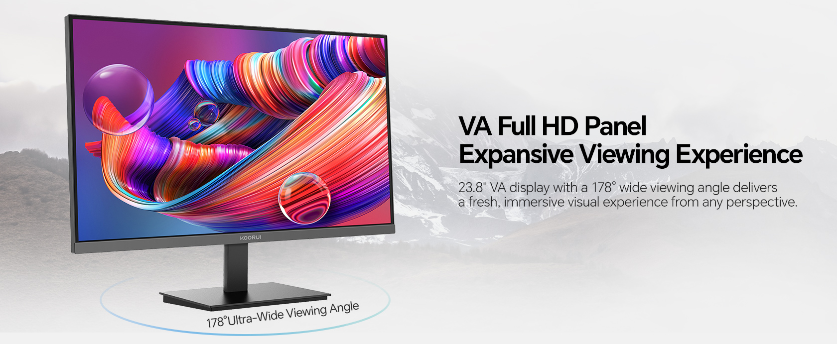 KOORUI E2412F (Powered By Hkc) Monitor 23.8 Inch Office Monitor VA