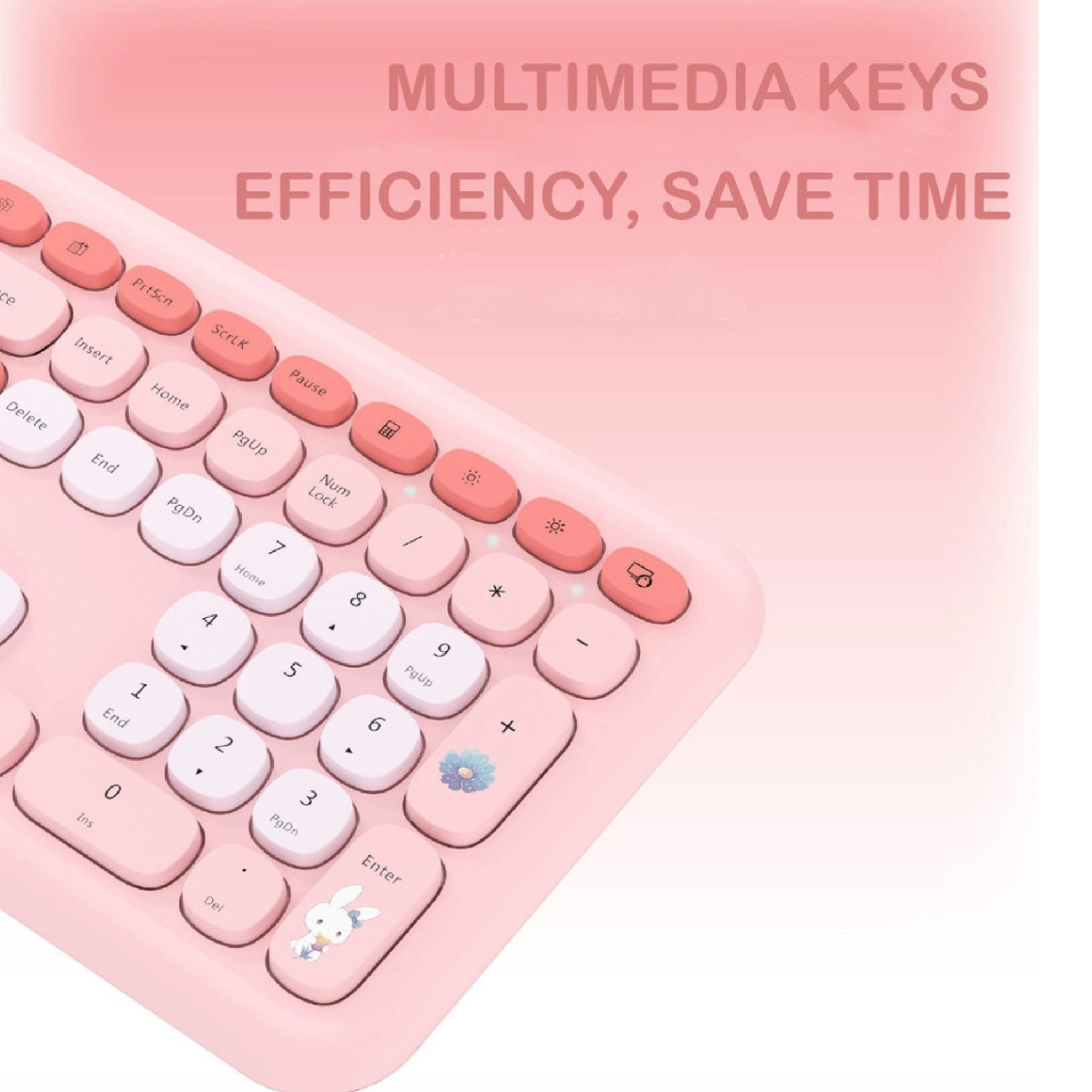 MOFII 666Pro Rabbit Design Wireless Cute Keyboard and Mouse Combo USB ...