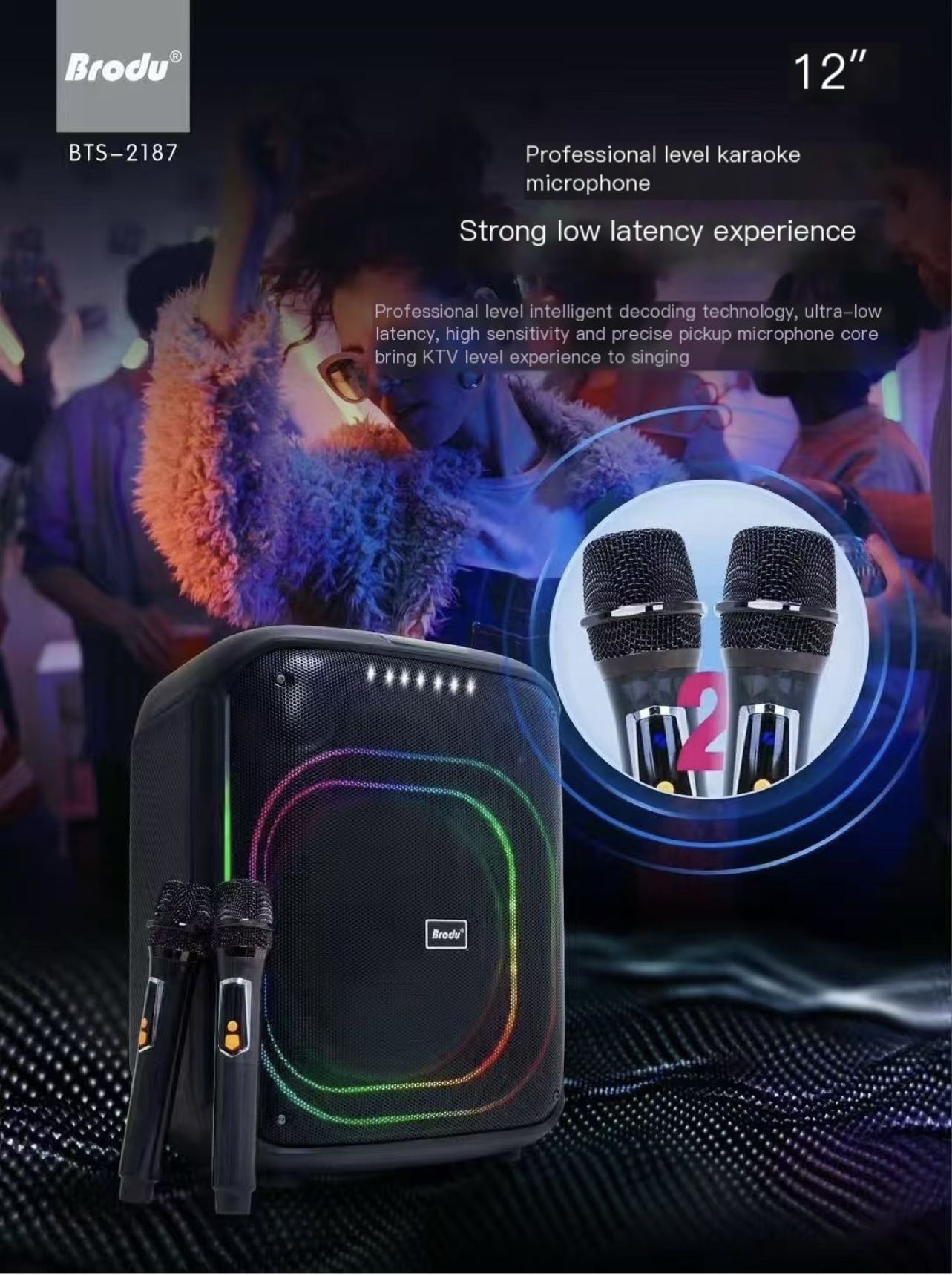 Brodu BTS-2187 Bluetooth Speaker Karaoke Speaker FlashLight HighQuality ...