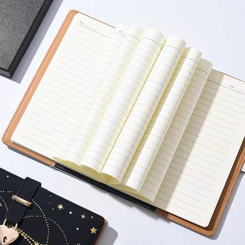 A5 Password Notebook Thickened Notepad Creative Heart Shaped Key Lock ...