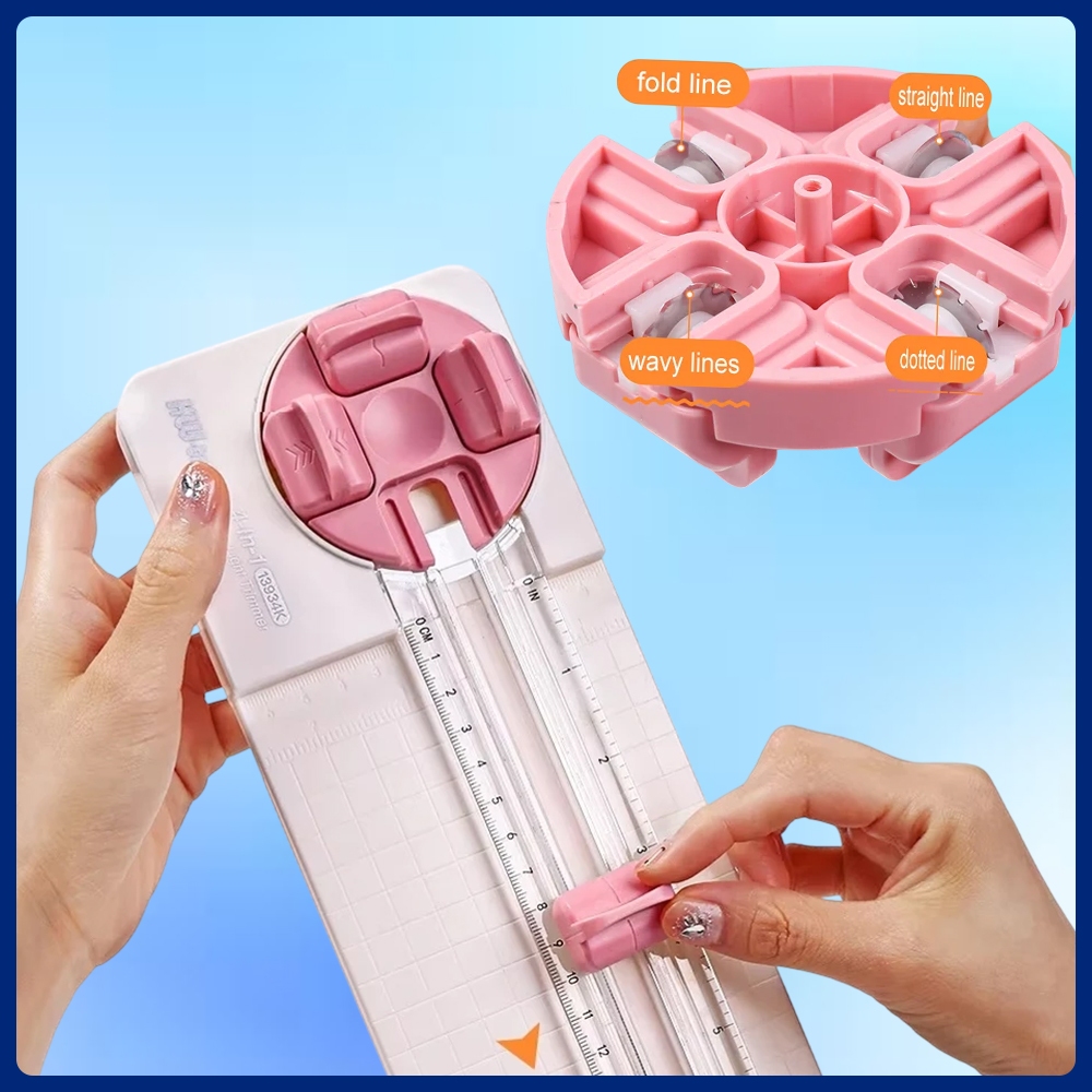 4in1 Multifunctional Paper Trimmer Folded Dotted Line Wavy Cutter for ...