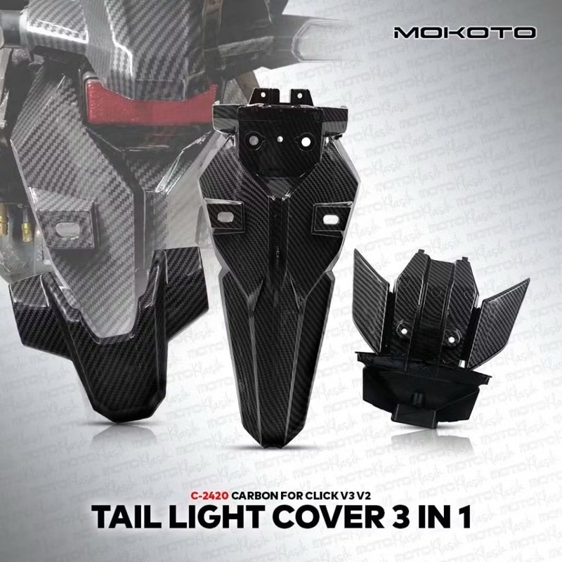 Honda Click 125i / 150i Rear Fender 3-in-1 Carbon Fiber For V2 V3 Game ...