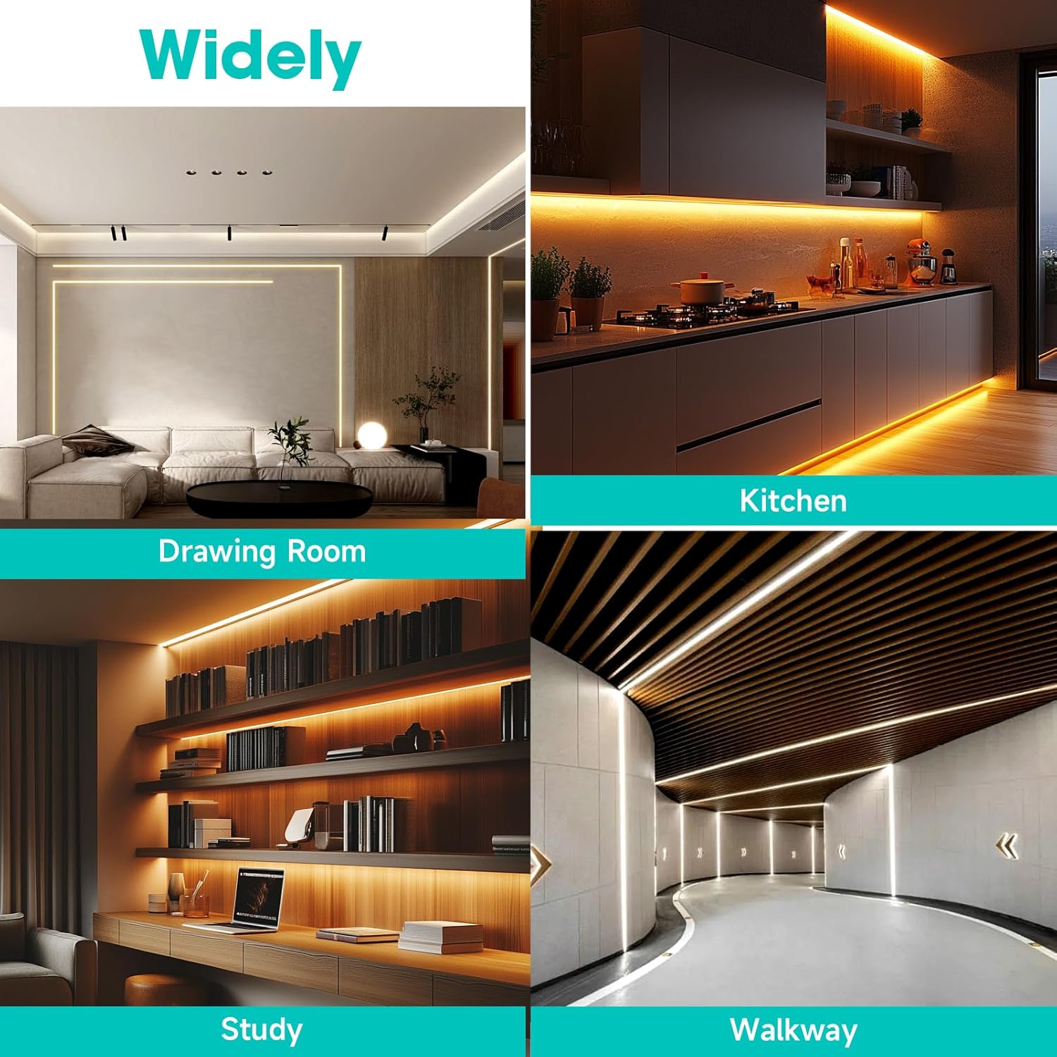 1Meter Premium LED Aluminum Channel - Slim Matte Black Profile with ...