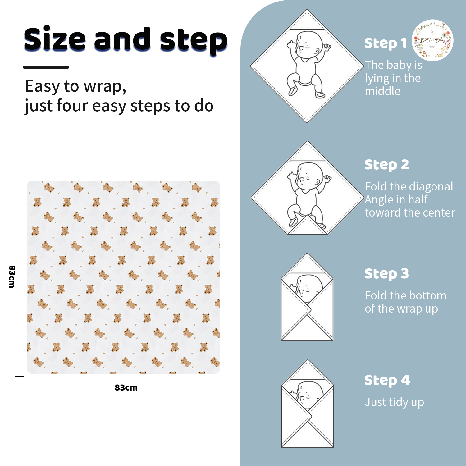 CiCi Newborn Baby Pure Cotton Thin Swaddle Blanket Infant Wrappers ...