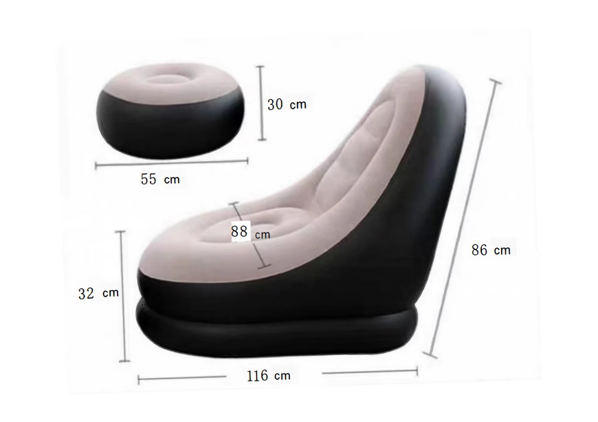 Inflatable Folding Chair Single Flocking Sofa Set Inflatable Sofa ...