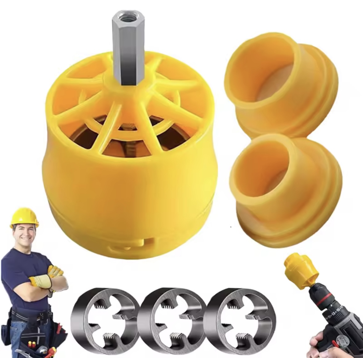 PPR Pipe Threader Kit With 1/2In 3/4 In 1 Inch Dies Electric Drill ...