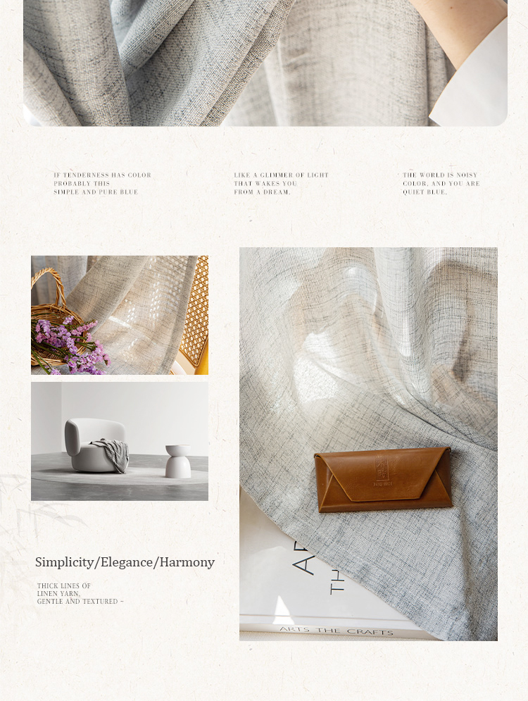 Popxstar  Japanese Folk Quiet Style Wrinkled Linen Texture Balcony Bedroom Screen Curtain main image 0
