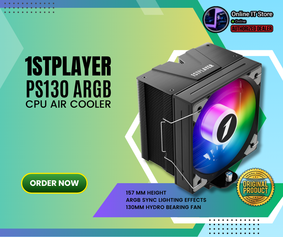 1STPLAYER PS130 ARGB CPU Air Cooler | Shopee Philippines
