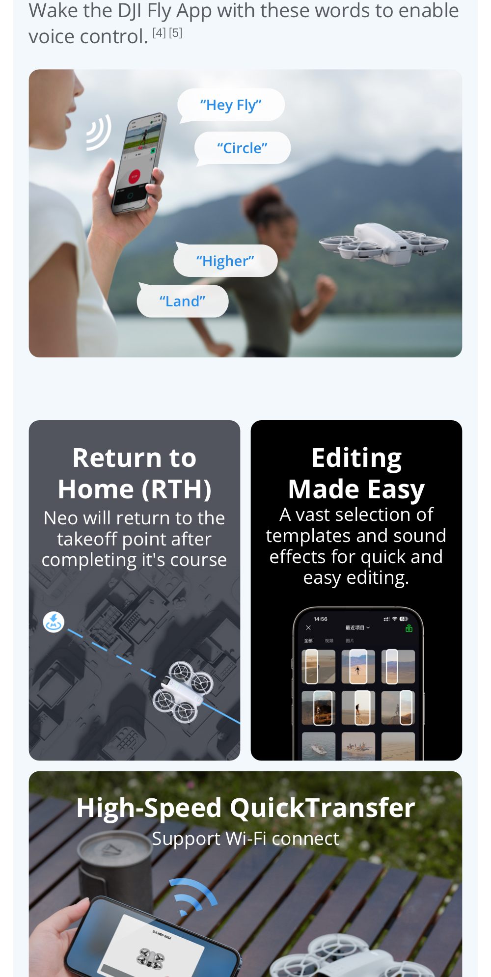 DJI Neo - Camera Drone | 4K/30fps | 135g Ultra Light Weight | Palm ...