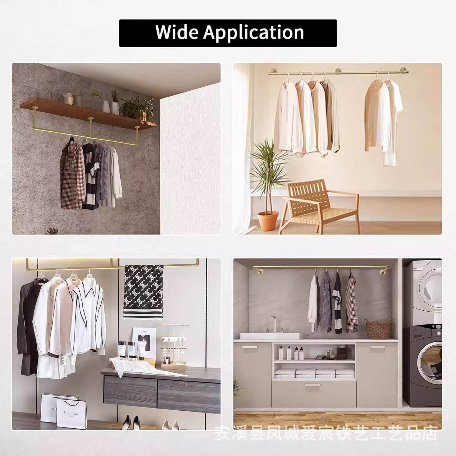 Metal Clothes Rack WallMounted Hanger Clothing Rack Tube Hanger