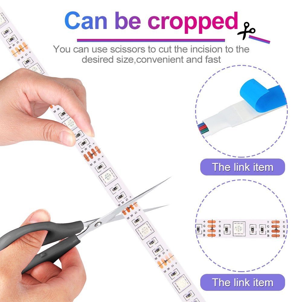 LED Lights Strip RGB 24keys 220V Remote Control Waterproof Flexible