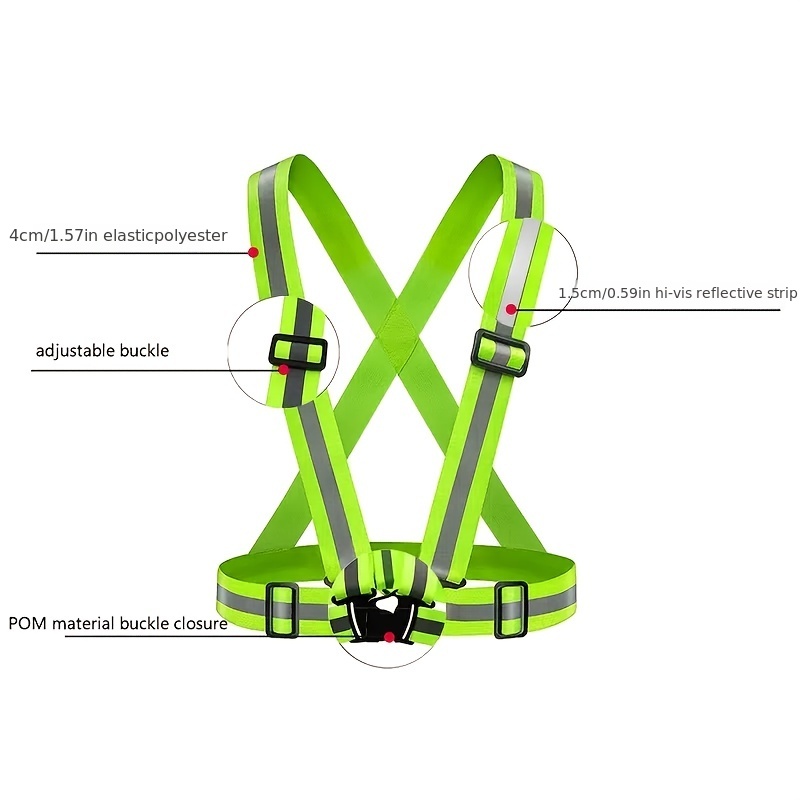 Garter Reflective Vest -High Visibility Safety Vest for Night Riding ...