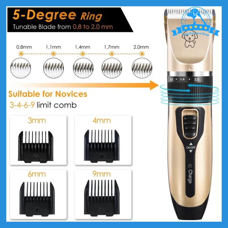 Rechargeable Dog Razor Grooming kit Heavy Duty Pet Shaver Clipper Razor ...
