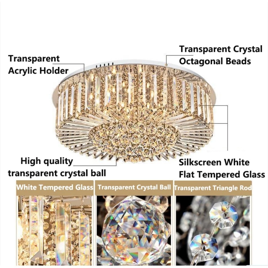 LED ceiling light 2026 NEW crystal light for living roomrectangular ...