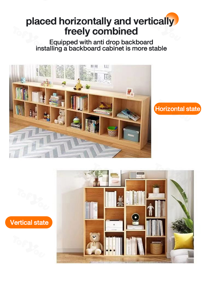 【Moisture-Proof Think】Wooden Book Shelf Toy Organizer Shelf ...