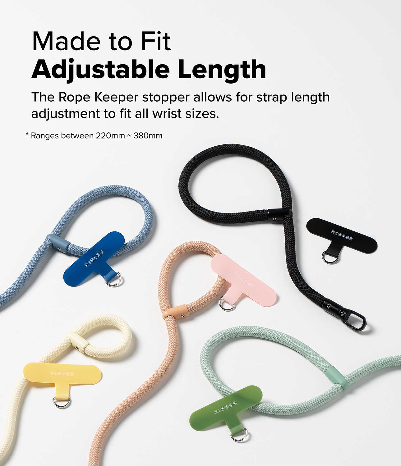 Ringke Holder Link Flow Cinturino Da Polso A U Per Smartphone – Poliestere Antigroviglio, Regolabile, Con Linguetta In TPU