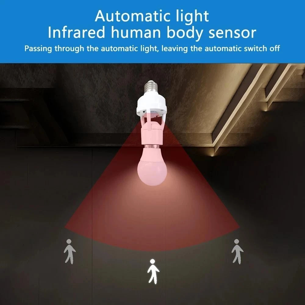 Motion Sensor LED Light Bulb Holder Sensor Light Infrared Smart ...