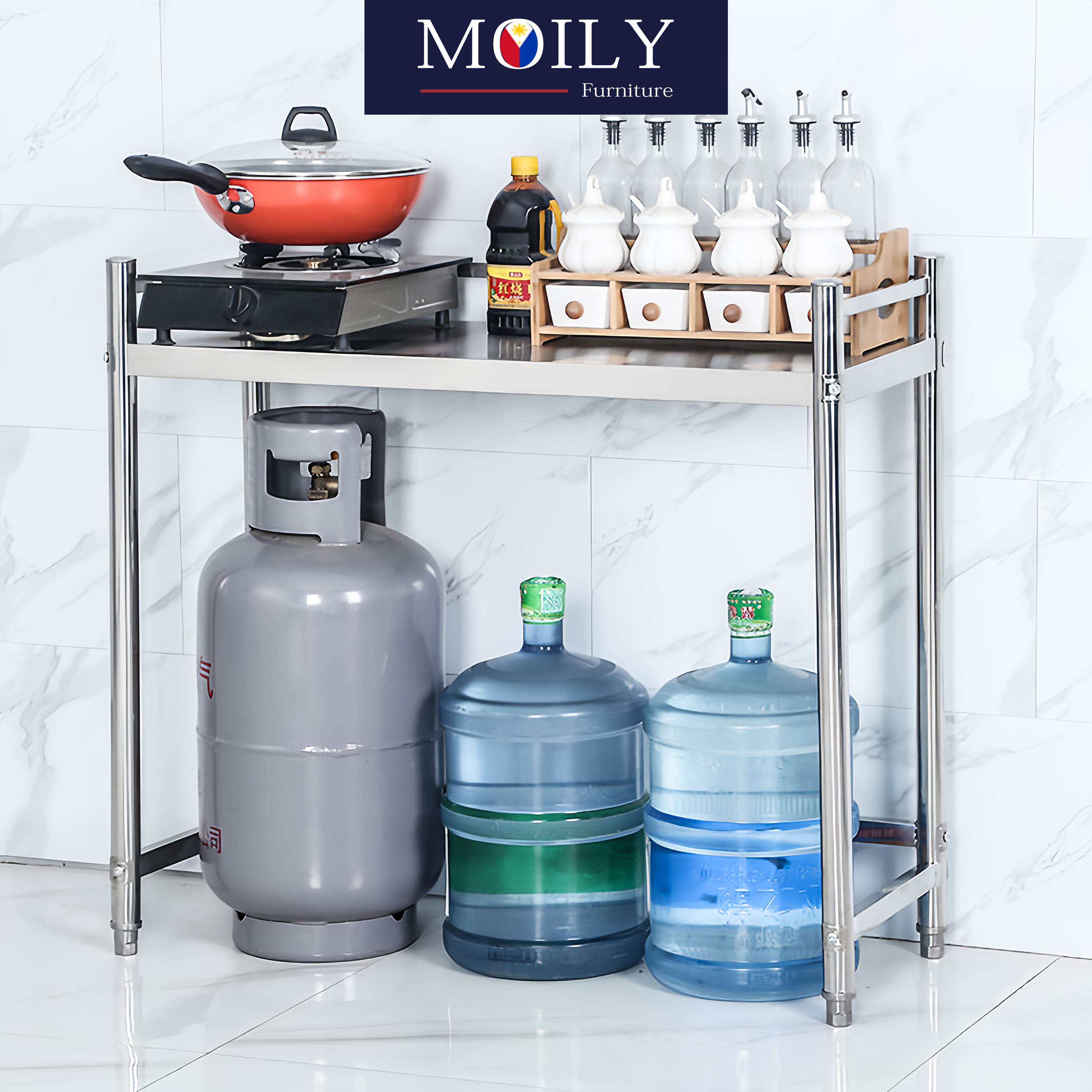 Kitchen gas stove rack, kitchen storage rack, heavy-duty organizer ...