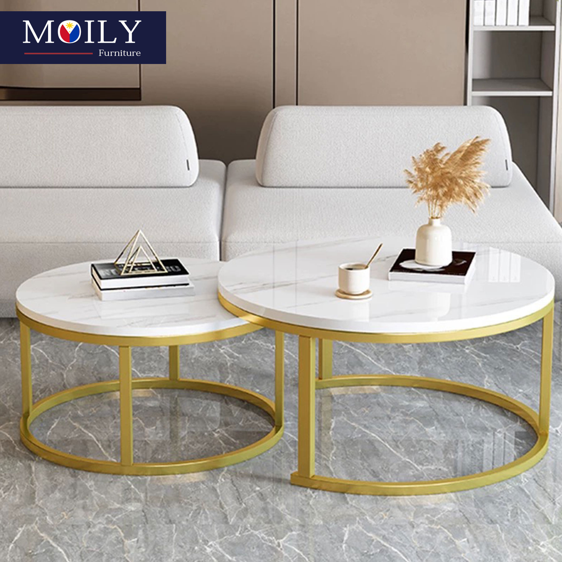 MOILY Coffee table, minimalist modern living room, Nordic style steel ...