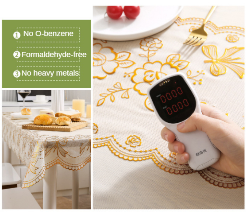2/4/6/8Seat Exquisite Gold Tablecloth Mantel Waterproof Oil-Proof Spill ...
